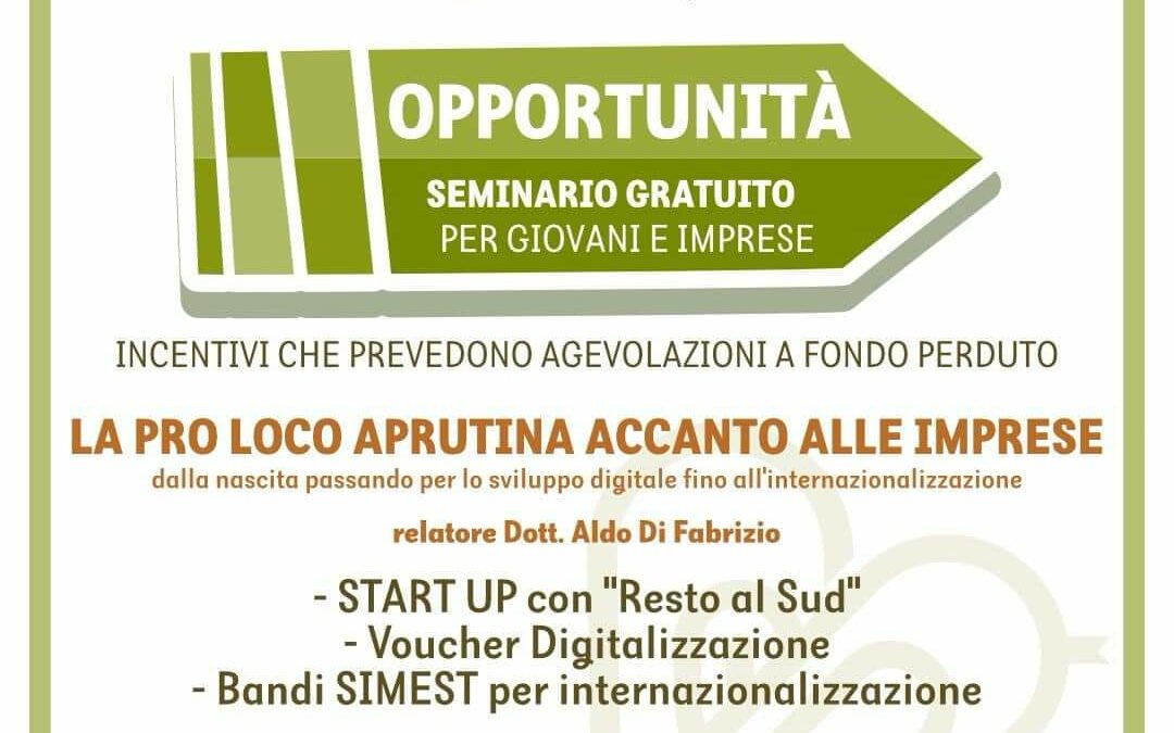 WORKSHOP A LORETO APRUTINO SULLE OPPORTUNITA’ PER LE IMPRESE